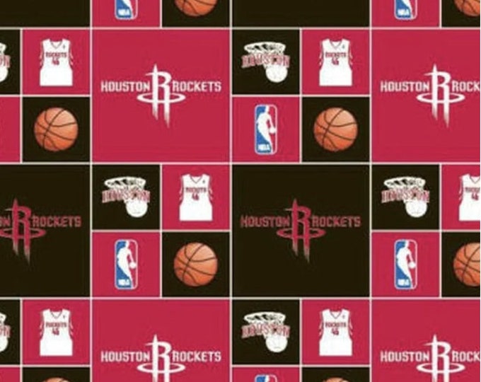 Houston Rockets NBA Cotton Fabric Basketball 100% Cotton Officially Licensed