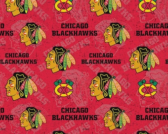 Chicago Blackhawks NHL Fabric 100% Cotton Officially Licensed