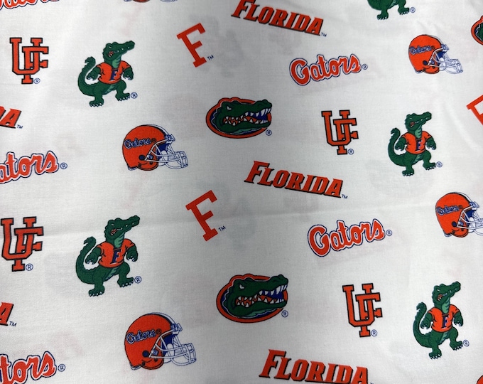 Florida Gators Fabric 100% Cotton white Officially Licensed
