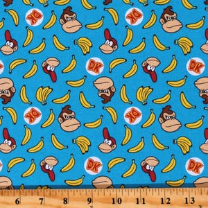 Donkey Kong Nintendo Bananas 100% Cotton Officially Licensed