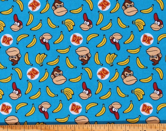 Donkey Kong Nintendo Bananas 100% Cotton Officially Licensed
