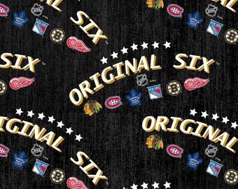 Original Six NHL Fabric 100% Cotton Officially Licensed