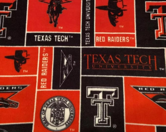 Texas Tech Red Raiders Licensed FLEECE fabric. Officially Licensed
