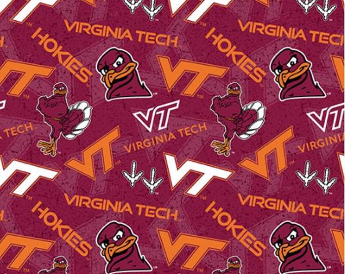 Virginia Tech Hokies cotton fabric  100% Cotton Tone on Tone Officially Licensed