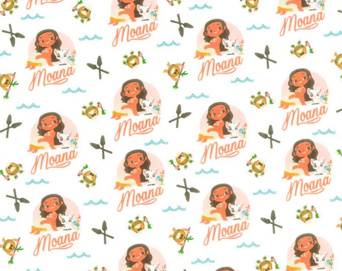 Disney Moana Motunui Friends cotton Fabric 100% Cotton Officially Licensed