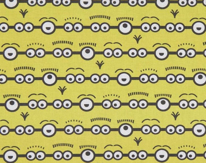 Minions Stripe Yellow Cotton Fabric 100% Cotton Officially Licensed
