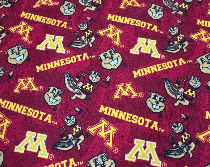 University of Minnesota State 100% Cotton Golden Gophers Tone on Tone Officially Licensed