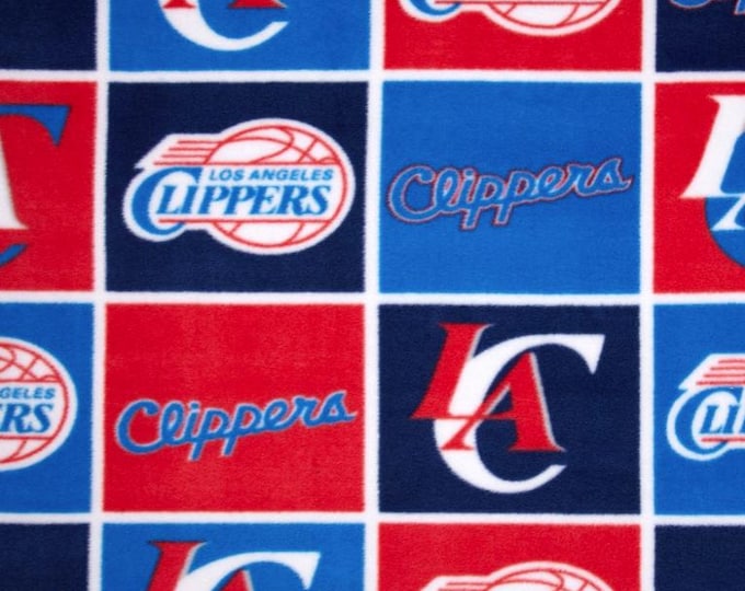 La Clippers NBA Licensed FLEECE fabric. Officially Licensed