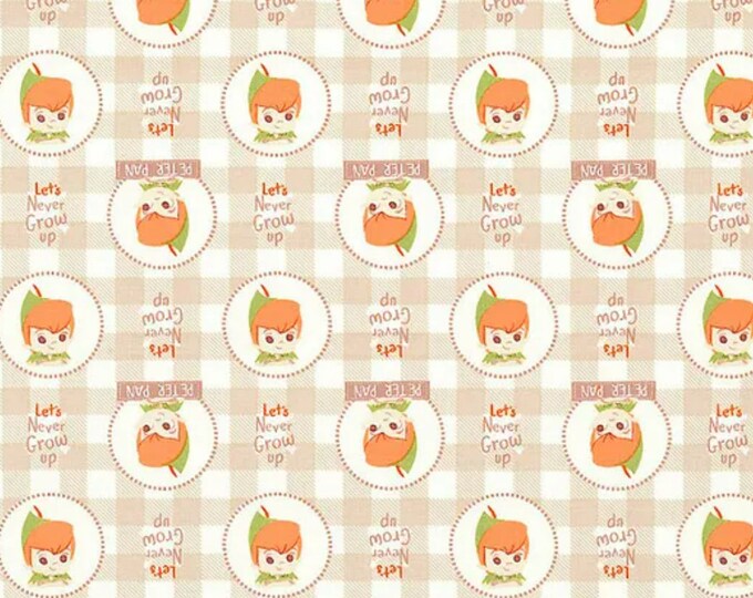 Camelot Peter Pan Never Grown Up  Cotton Fabric 100% Cotton  Ships in 1 Business Day Officially Licensed