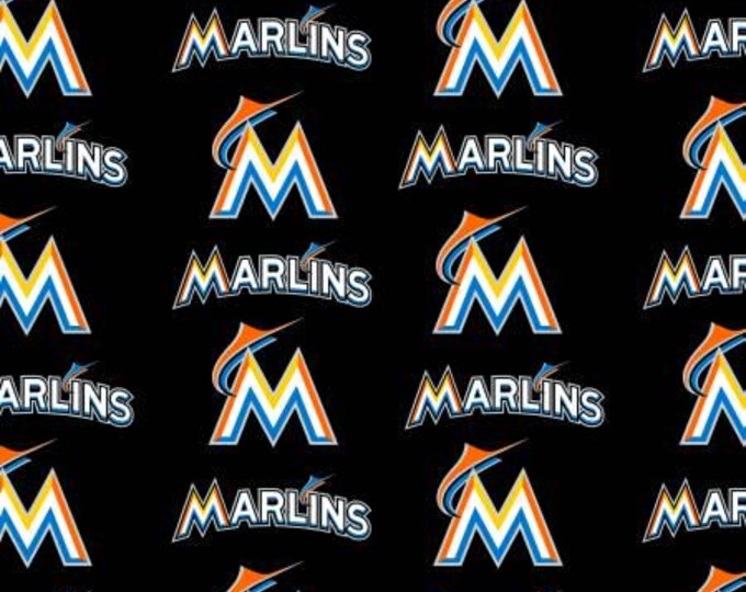 Miami Marlins Baseball Licensed MLB Fabric 100% Cotton Officially Licensed