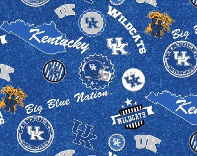 University of Kentucky Wildcats Cotton Fabric 100% Cotton HOME OOP Officially Licensed
