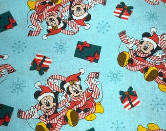 Mickey Minnie Mouse Christmas Cotton Fabric 100% Cotton Officially Licensed