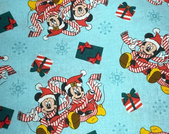 Mickey Minnie Mouse Christmas Cotton Fabric 100% Cotton Officially Licensed
