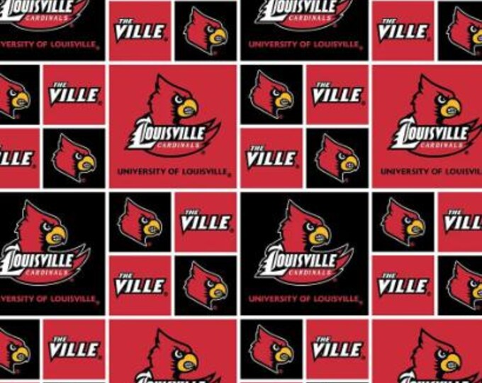 University of Louisville Cardinals Fabric 100% Cotton The Ville Officially Licensed