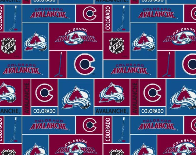 Colorado Avalanche Licensed FLEECE fabric. See Description for actual measurements available. Officially Licensed