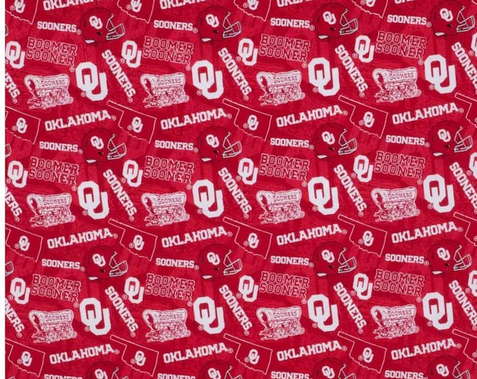 Oklahoma Sooners 100% Cotton Tone on Tone Officially Licensed