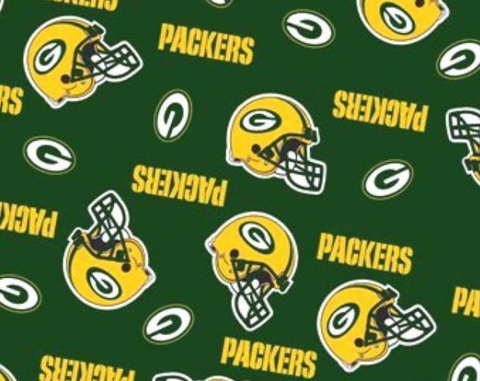 Green Bay Packers Licensed FLEECE fabric.  See Description for actual measurements available. Officially Licensed