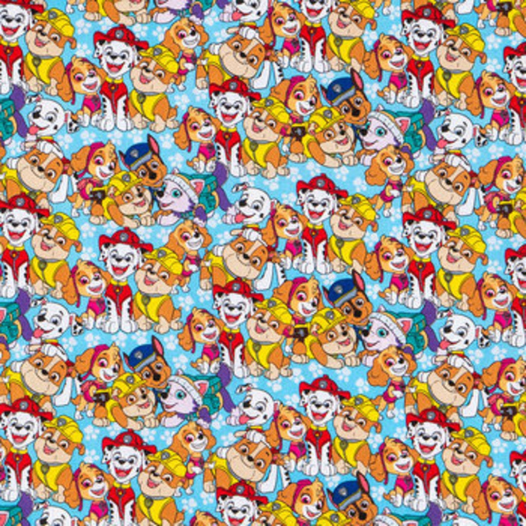 Paw Patrol Cotton Fabric 100 Cotton Etsy