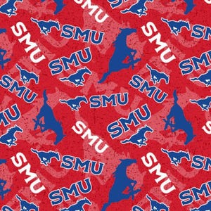 Southern Methodist University Mustangs SMU 100% Cotton Officially Licensed