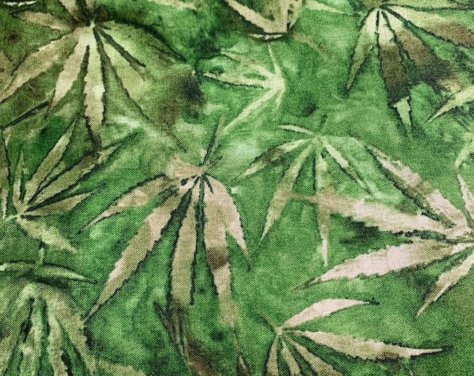 Quilting Treasures Cannabis Cotton Fabric 100% Cotton   PRECUT end of bolt. Weed fabric Officially Licensed