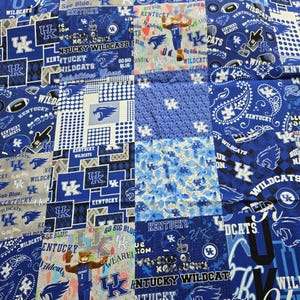 University of Kentucky Wildcats 100% Cotton Fabric Officially Licensed Cheater Quilt