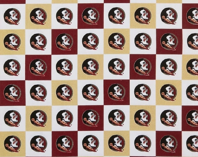 Florida State Seminoles Checkerboard Print FSU 100% Cotton Officially Licensed