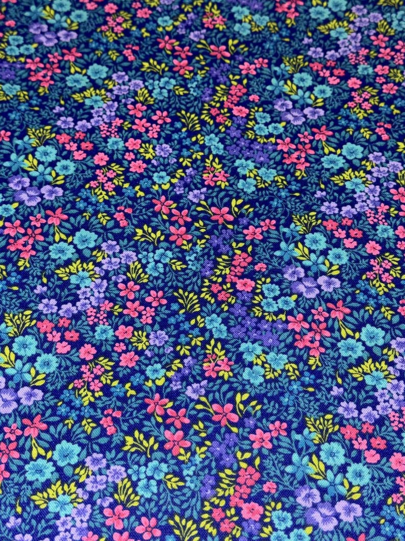Purple Flowers and Vines Floral Fabric 100% Cotton - Etsy