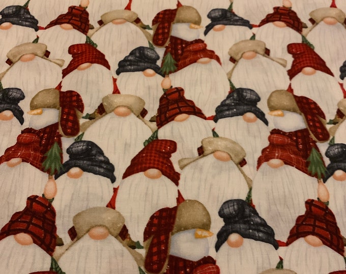 Henry Glass Timber Gnomies Stacked Gnomes Multi 100% Cotton Fabric