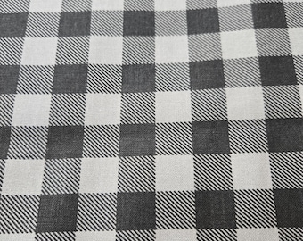 Black and Grey Buffalo Plaid Cotton Fabric 100% Cotton