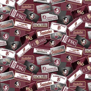 Florida State Seminoles FSU License Plates 100% Cotton Officially Licensed