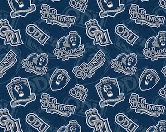 Old Dominion University tone on tone Monarchs Fabric 100% Cotton Officially Licensed