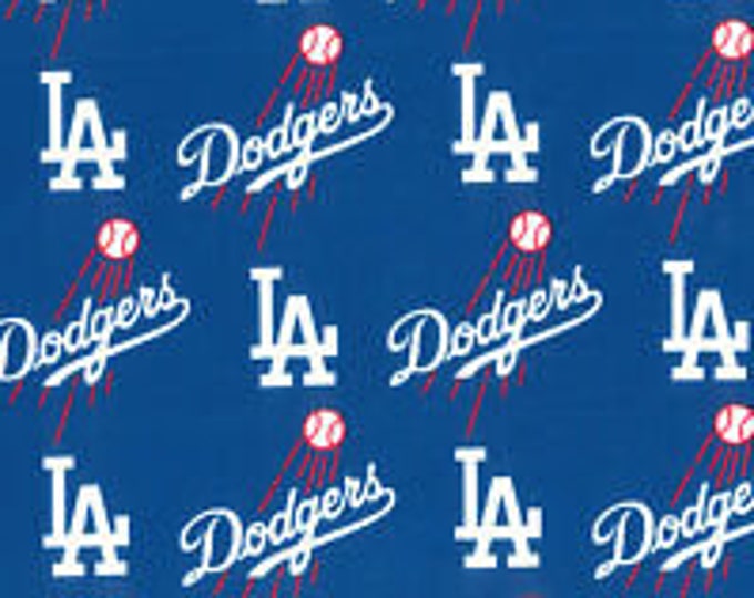LA Dodgers Baseball Fabric 100% Cotton Officially Licensed