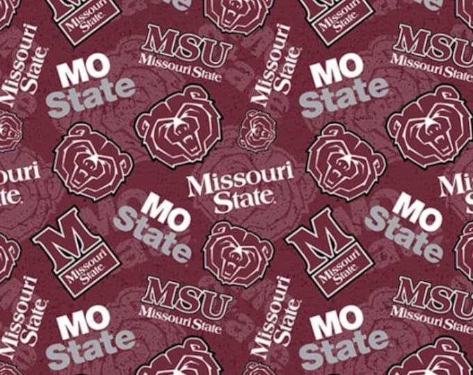 Missouri State MO State Bears 100% Cotton Fabric Officially Licensed