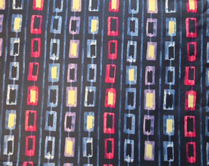 Purple, Pink & Blue Chain Design Cotton Fabric 100% Cotton