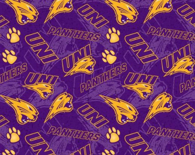 UNI University of Northern Iowa Panthers Fabric 100% Cotton Officially Licensed