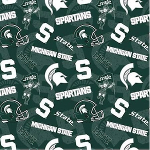 Michigan State Spartans Fabric 100% Cotton Tone on Tone Officially Licensed