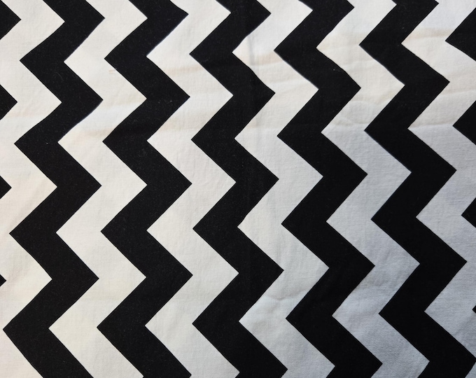 Black and White Chevron cotton Fabric 100% Cotton