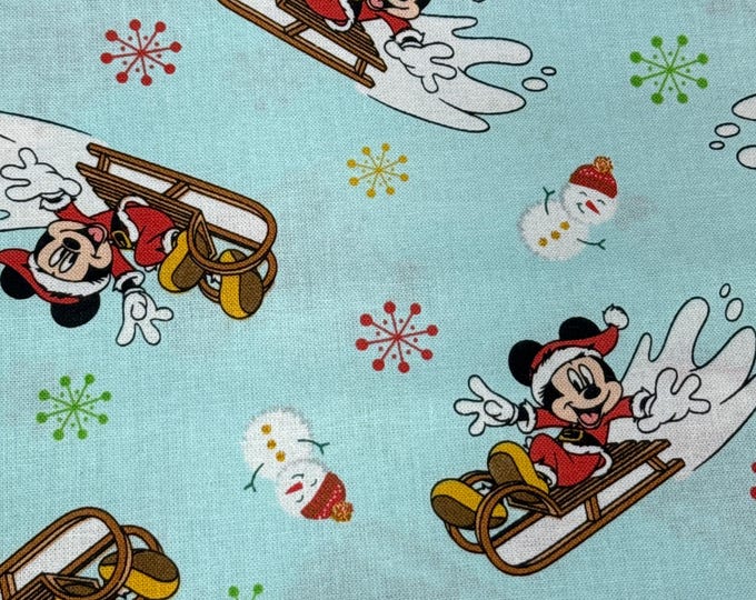 Mickey Minnie Mouse  Christmas Cotton Fabric 100% Cotton Officially Licensed