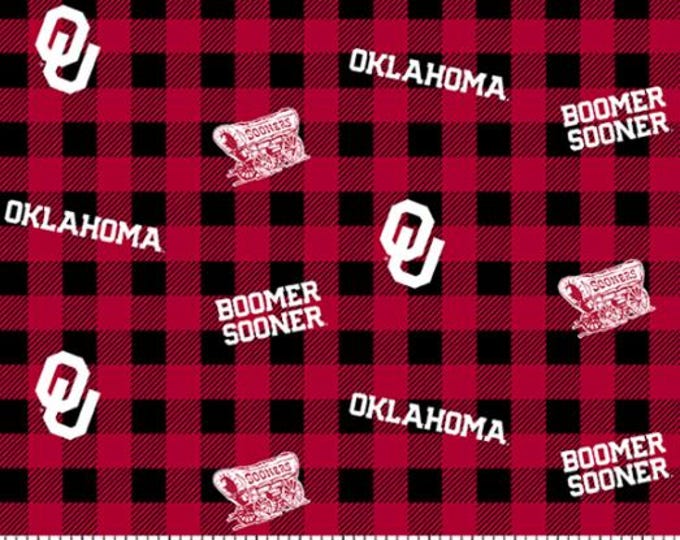 Oklahoma Sooners 100% Cotton Buffalo Plaid Officially Licensed
