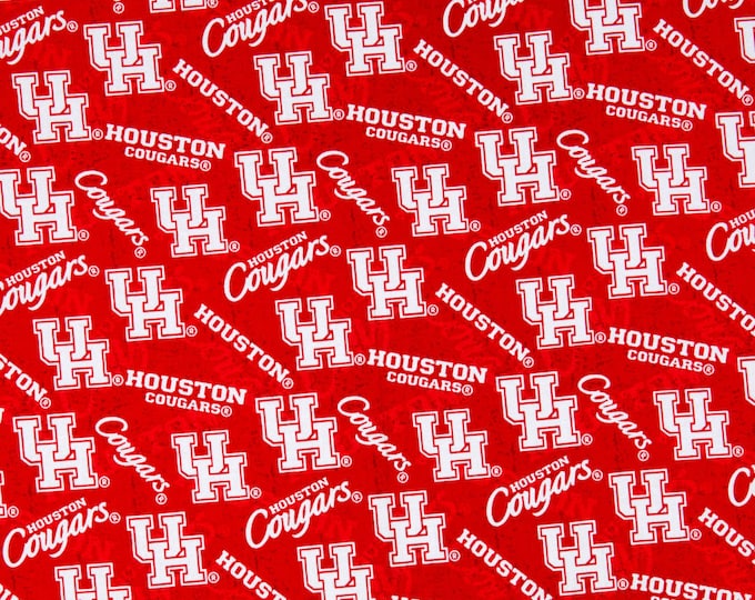 Houston Cougars Fabric 100% Cotton Officially Licensed