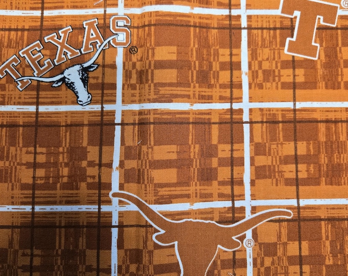 Texas Longhorns Fabric 100% Cotton University of Texas Cotton UT Officially Licensed