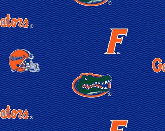 Florida Gators Fabric Herringbone 100% Cotton Officially Licensed