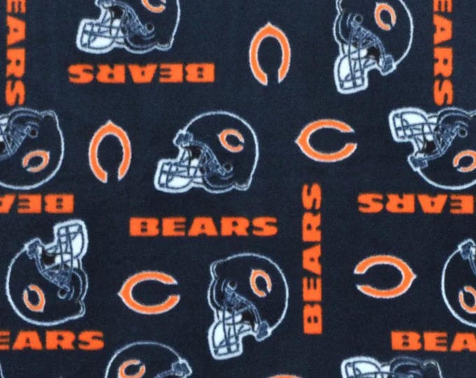 Chicago Bears Licensed FLEECE fabric.  See Description for actual measurements available. Officially Licensed