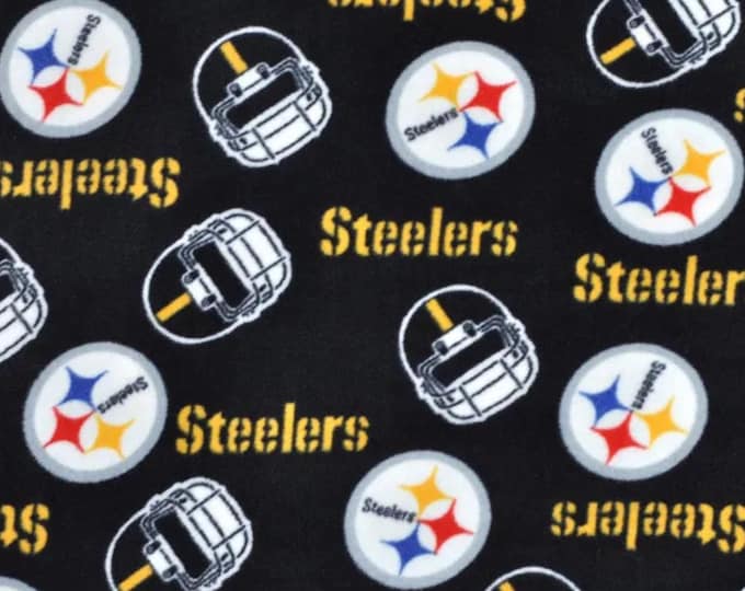 Pittsburgh Steelers Licensed FLEECE fabric. See Description for actual measurements available. Officially Licensed