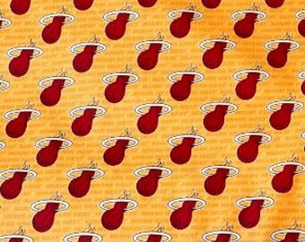 Miami Heat Basketball fabric 100% Cotton OOP RARE Officially Licensed