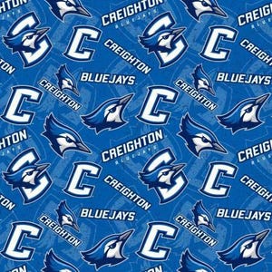 NCAA Creighton University Blue Jays fabric 100% Cotton  Ships in 1 Business Day Officially Licensed