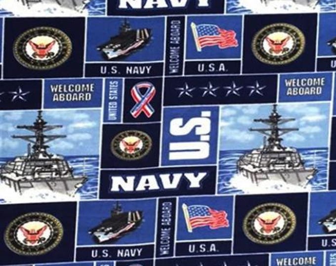 US Navy Military  Licensed FLEECE fabric.