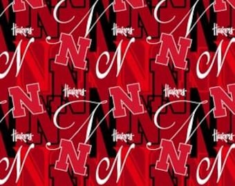 University of Nebraska Huskers Fabric 100% Cotton Letters Officially Licensed