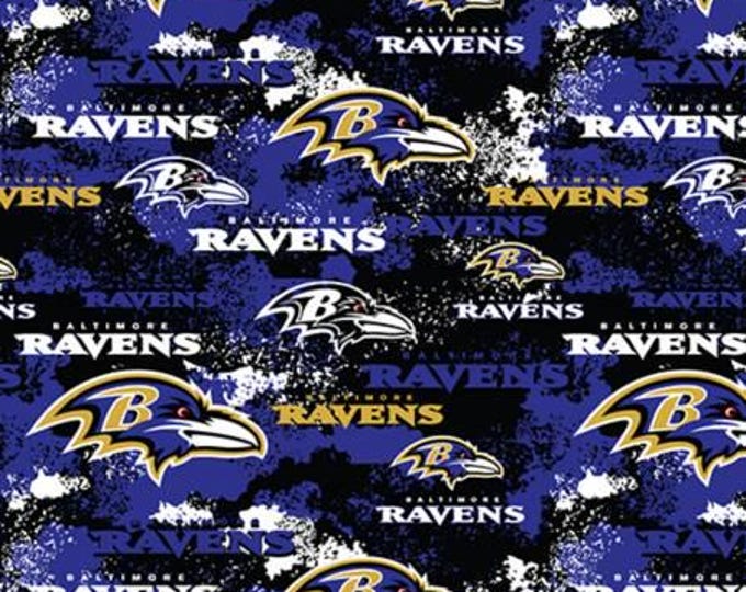 Baltimore Ravens 100% Cotton Fabric  Distressed New Officially Licensed