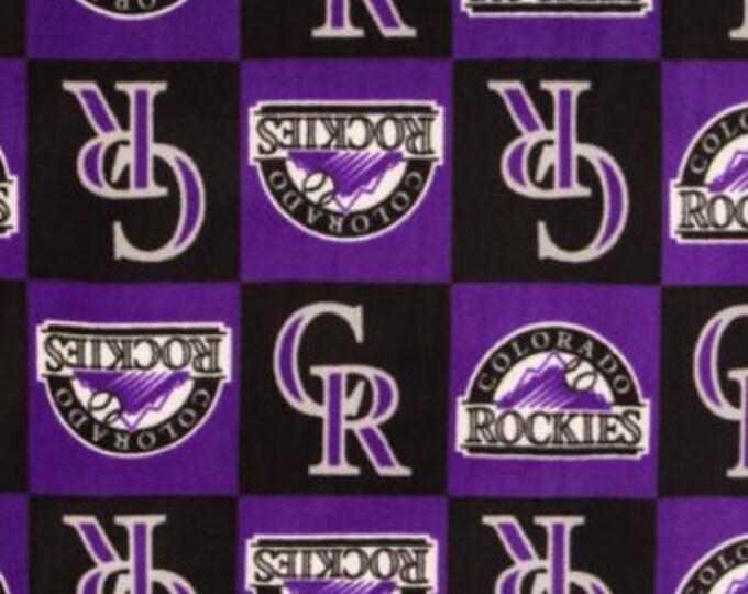 Colorado Rockies Licensed FLEECE fabric. See Description for actual measurements available. Officially Licensed